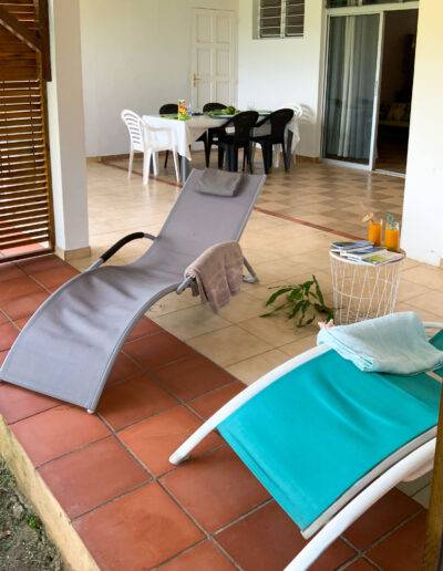 Transats sur Véranda Appartement Mangue